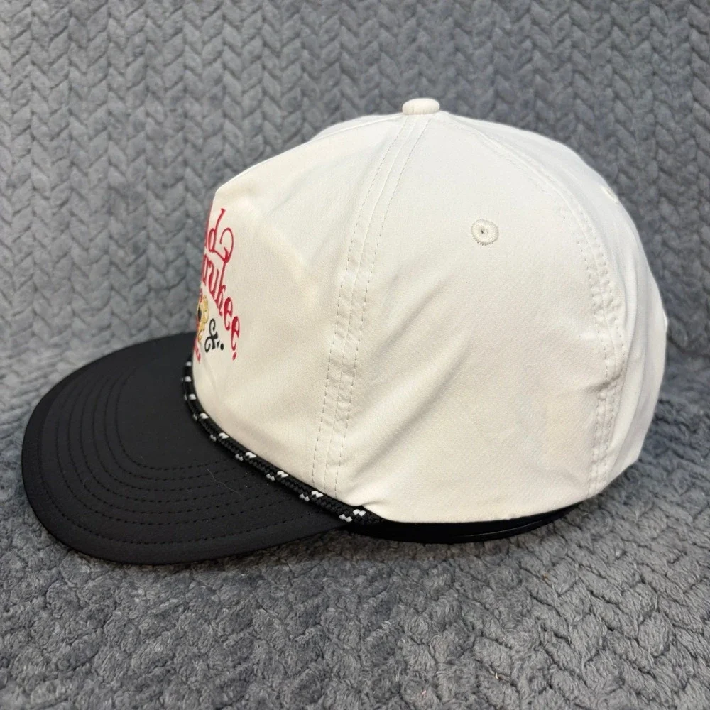 Old Milwaukee Beer Rope Hat White Black Snapback Hat Rare Sample Tag